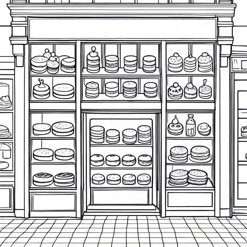 Bakeries coloring pages